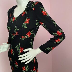 Vintage Carol Little Midi Dress Cherries